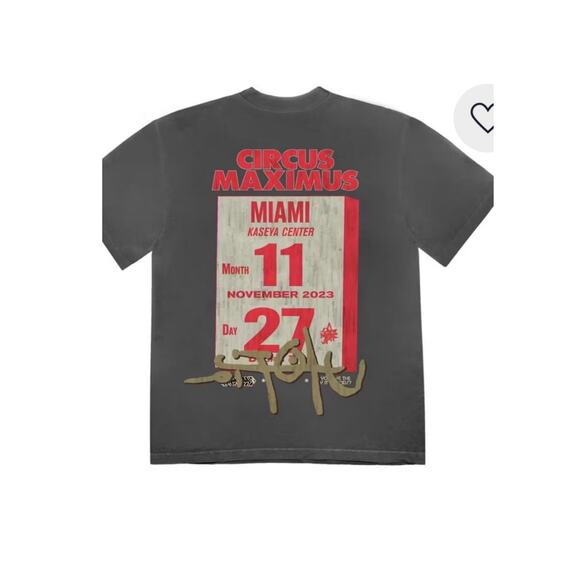 Travis Scott Utopia Is In Miami Circus Maximus Tee blk sz S - Picture 2 of 4